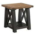 thumbnail image 1 of End Table with Slatted Shelf and X Legs, Brown and Black- Saltoro Sherpi, 1 of 7