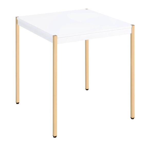 End Table with Square Top | Display Items, Hold Drinks in Living Zone | MDF Metal Combination | Add Sophistication to Modern Home