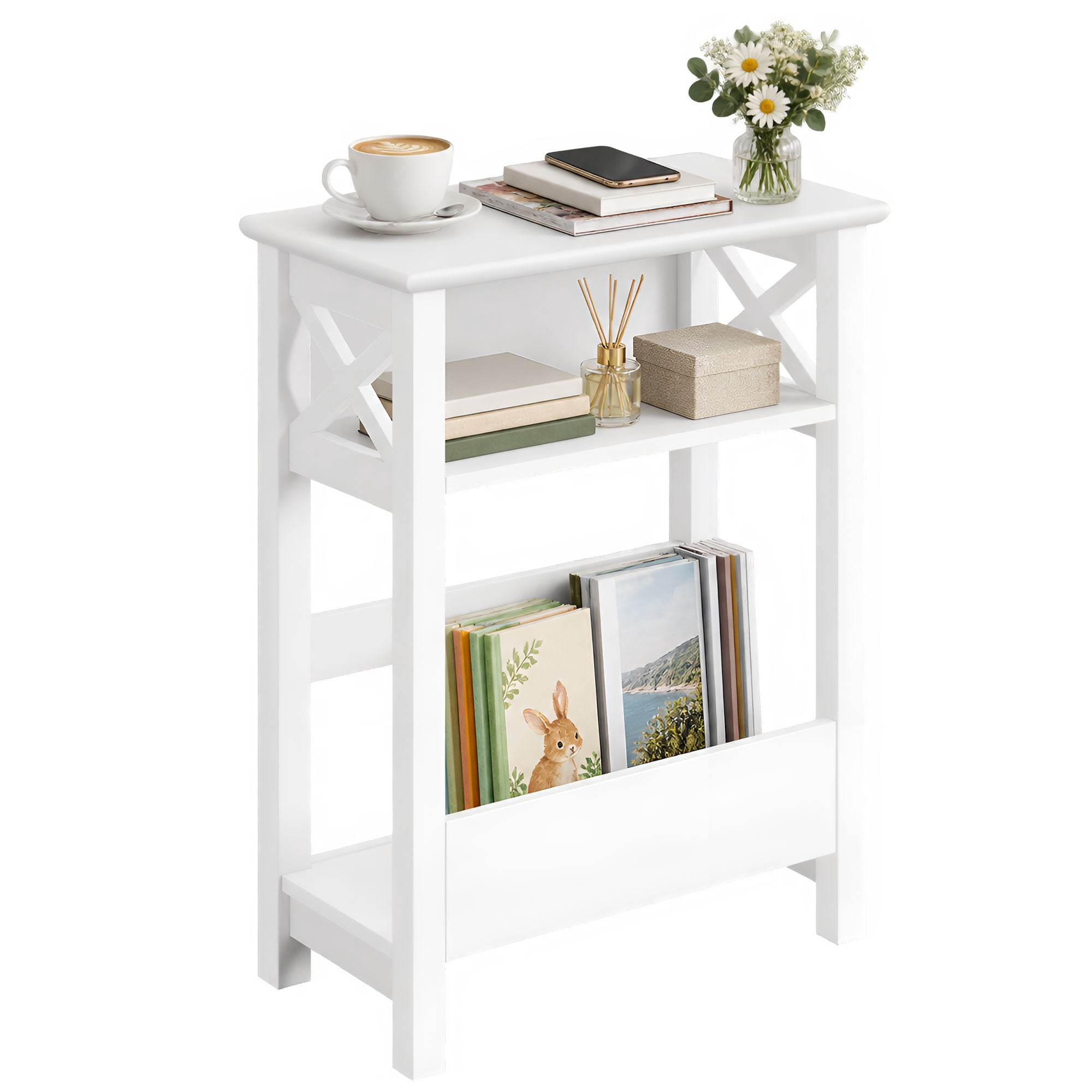 Atender Table End Table with Storage, 2-Tier Side Table for Living Room, Bedroom ...