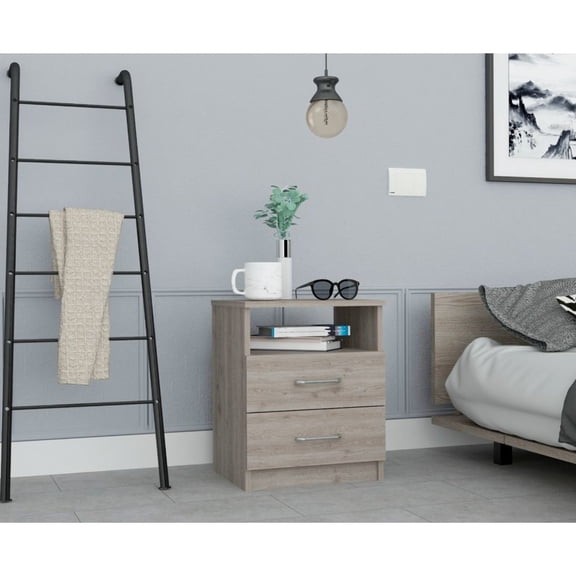 End Table with Two Large Drawers / Store Items within Arm's Reach