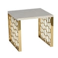 thumbnail image 1 of Skyline End Table With White Top, Gold Metal Base, 1 of 2