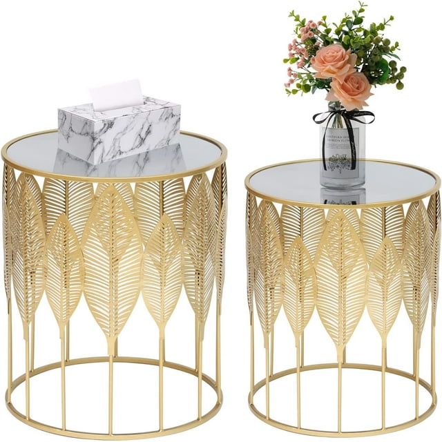 End Tables Gold Coffee Indoor Outdoor Decorative Metal Nesting Side