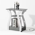 thumbnail image 1 of End Tables Living Room, End Table with Charging Station, Grey End Table with USB,Grey Side Table, Nightstand for Bedroom, 3 Tier End Table with Storage Shelf for Living Room Grey, 1 of 8