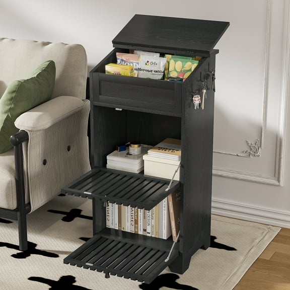 End Tables for Living Room, 3-Shelf Bookcase with Adjustable Shelves, Pantry Cabinet for Snack