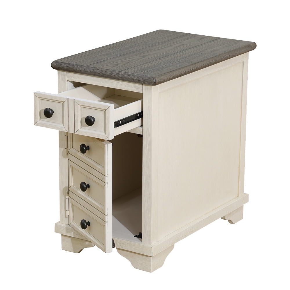 End Tables for Living Room Nightstand for Bedroom with Drawer Washed