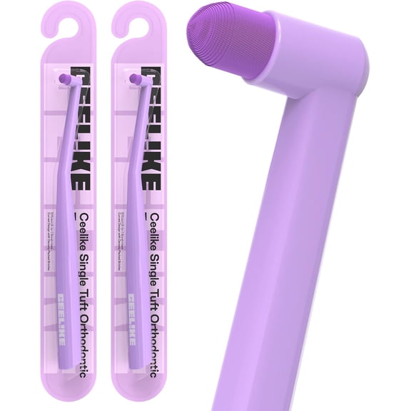 End Tuft Toothbrush for Braces Precision Cleaning with Single Tuff Bristles, Arc-Shaped Handle & Soft Bristles 2-in-1 Efficient Design (2)