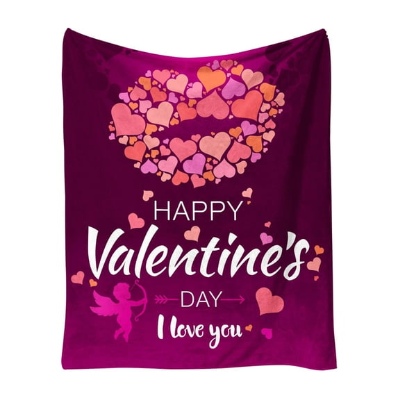 End of Year Clearance Valentines Day Throw Blanket - Soft and Warm Sherpa Heart Blanket Valentines Day Decor Gifts for Her Valentine's Day Love Home Blanket Office Sofa Conditioning Cover Blanket