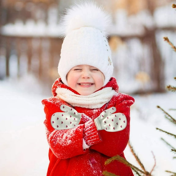 End of Year Clearance! Winter Ski for Men & Women, Toddler Girls Boys Snow Gloves Kids Ski Winter Gloves Windproof Children Warm Gloves for Cycling, Skiing, Shoveling Outdoor Sports 6-14Years