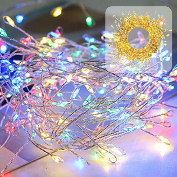 End of Year Clearance! YgkuHd USB 100 LED Firecracker String Lights With Remote Control,9.84 Feet,8 Function Of String Lights For Bedroom,Room Decoration,Wedding on Clearance
