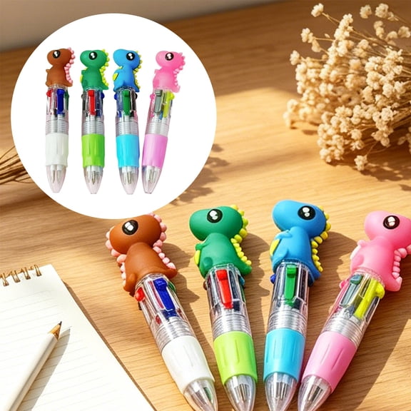 End of Year Students Gifts from Teacher,4-in-1 Ballpoint Pens Multicolor Mini Pens(Random 1Pcs Dinosaur D Shape), End of the Year Gifts for Students Congrats Grad Prizes Goodie Bags Stuffers