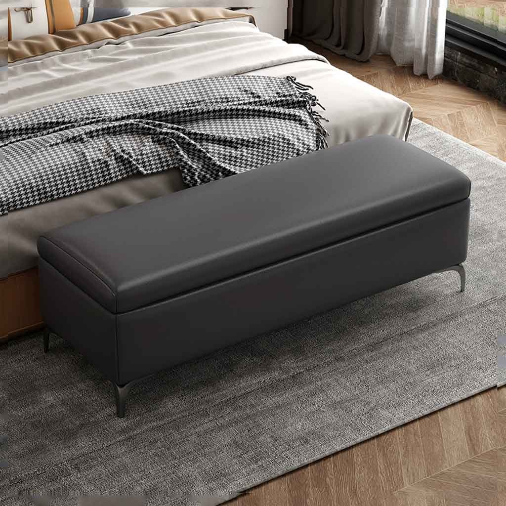 End of Bed Bench with Storage,Entryway Hallway Shoes Bench,Leather ...