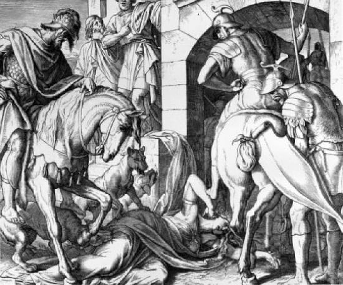 End of Jezebel by Julius Schnorr von Carolsfeld (1794-1872) Canvas Art - Julius Schnorr von Carolsfeld (18 x 24)