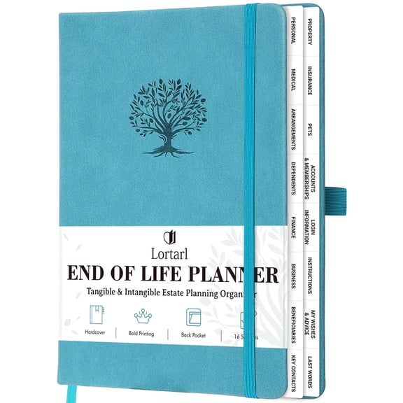 End of Life Planner - Large Print Estate Planning Organizer Leather A5