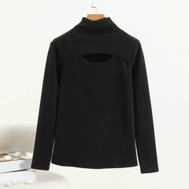 End-of-Season Sale Women's Casual Round Neck Long Sleeve Sweatshirt | Loose Fit Solid Color Pullover Top for Winter & Spring | Ladies Fashion Basic Shirt