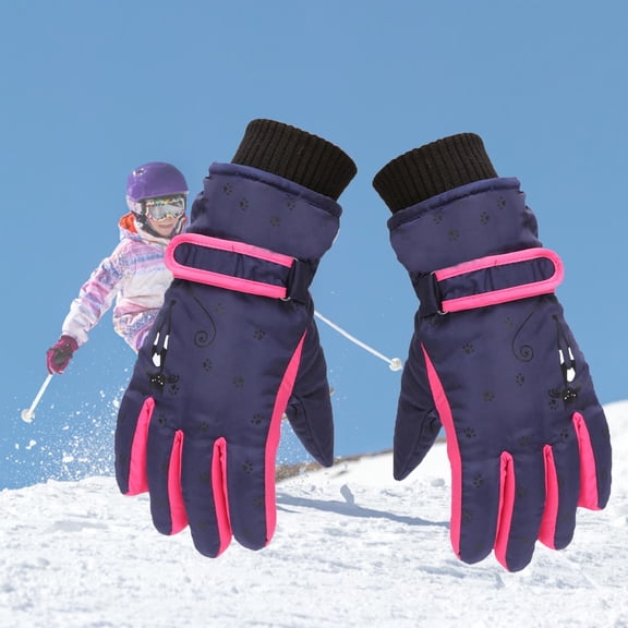 End of Year Clearance! Kids Winter Gloves, Toddler Kids Boys Girls Gloves Winter Outdoor Windproof Warm Lock Temperature Ski Gloves 5-15Years