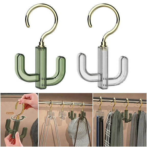 End of Year Clearance Rotatable Hook Wardrobe Punching Hanging Tie Belt Scarf Bag Cactus Hanger