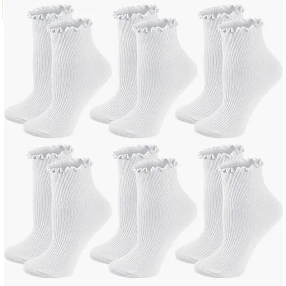 End of Year Clearance! Xunlbb 6PC Winter Socks Women's Solid Color Comfort Breathable Double Needle Socks on Clearance