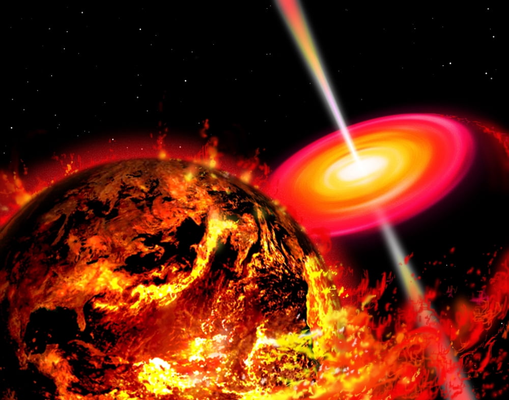 End of the World The Earth Destroyed by a Black Hole Canvas Art - Ron MillerStocktrek Images (32 x 26)