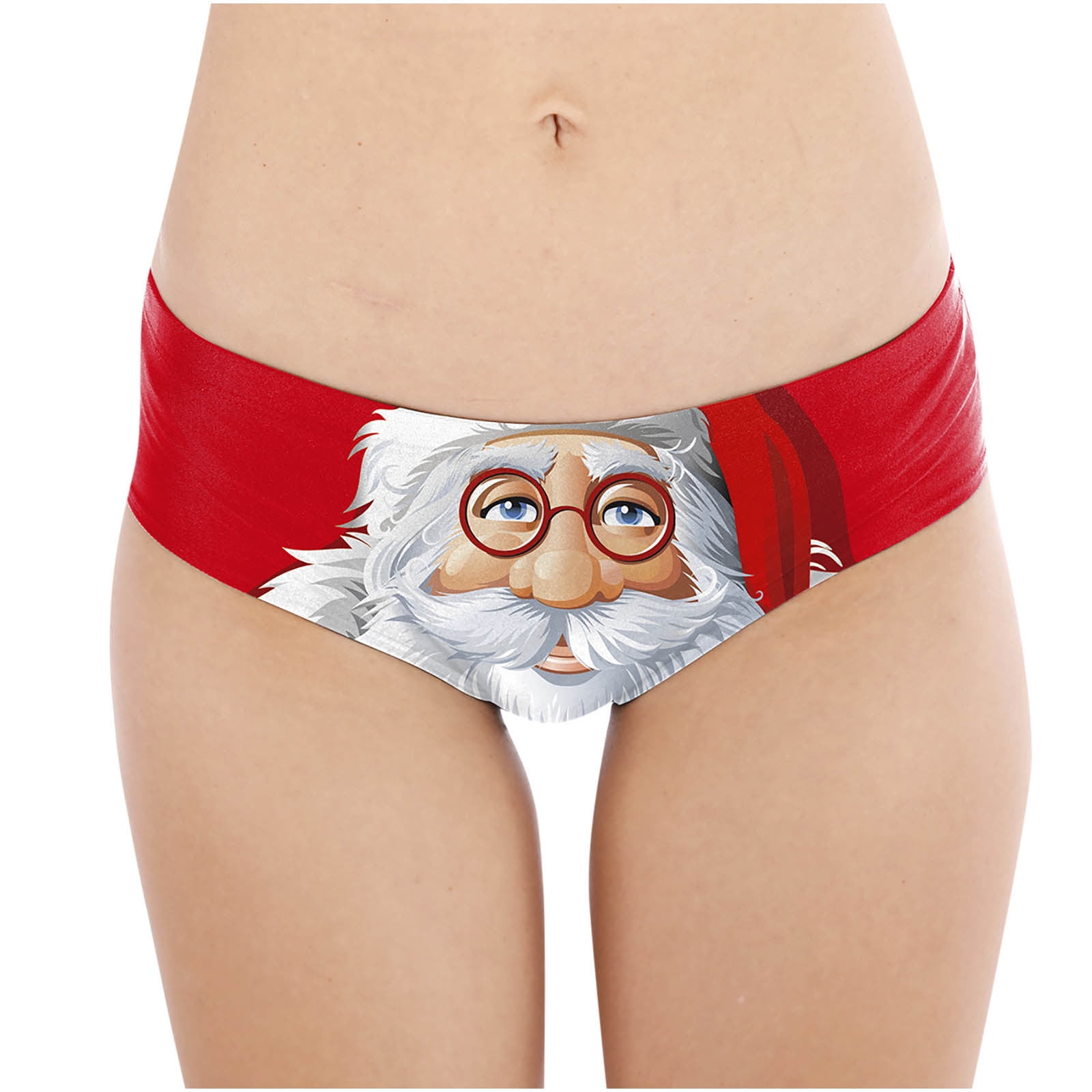 Womens Underwear Low Rise Xmas Lingerie Funny Printed Briefs