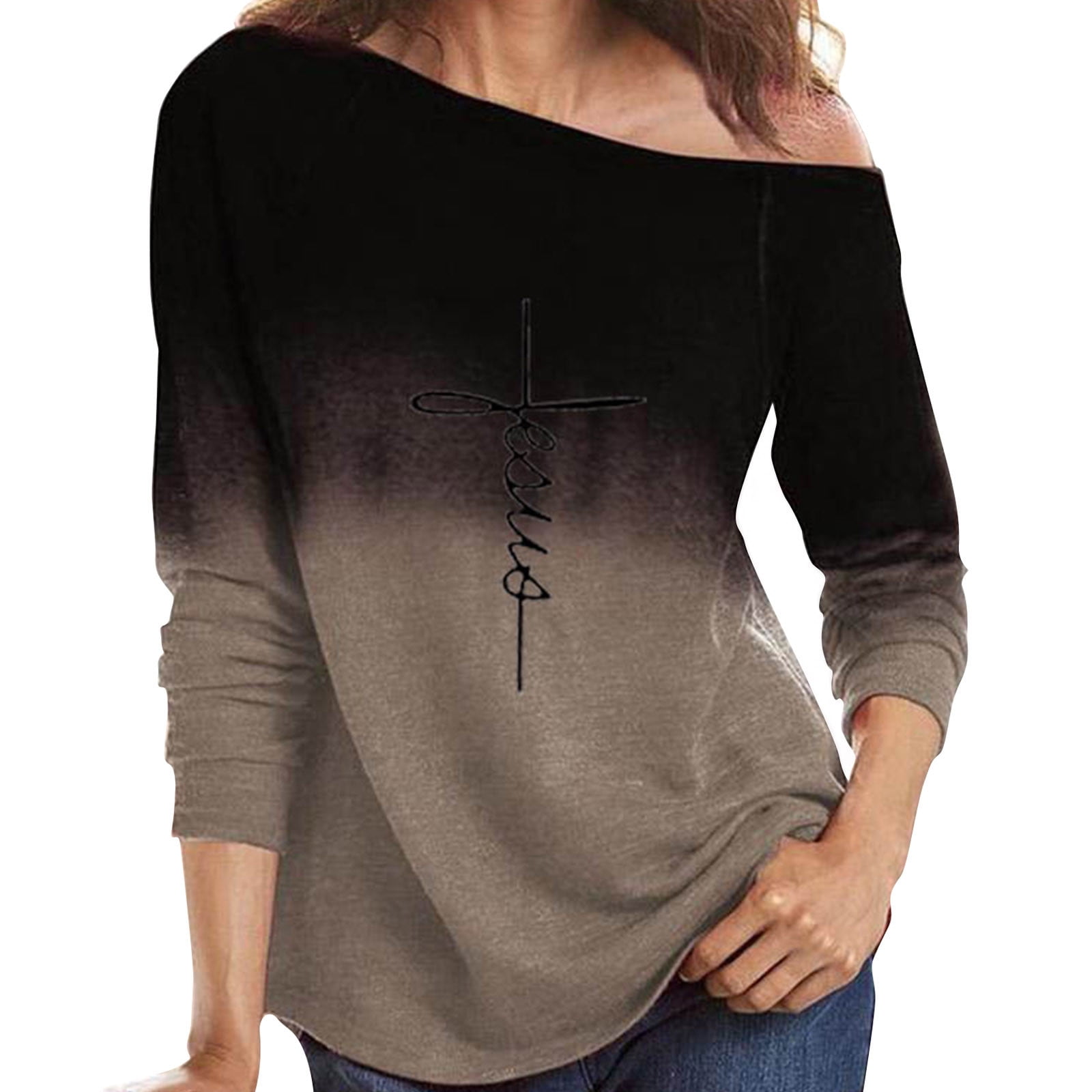 Tejiojio Sweaters For Women Plus Size Long Sleeve Shirts For Women