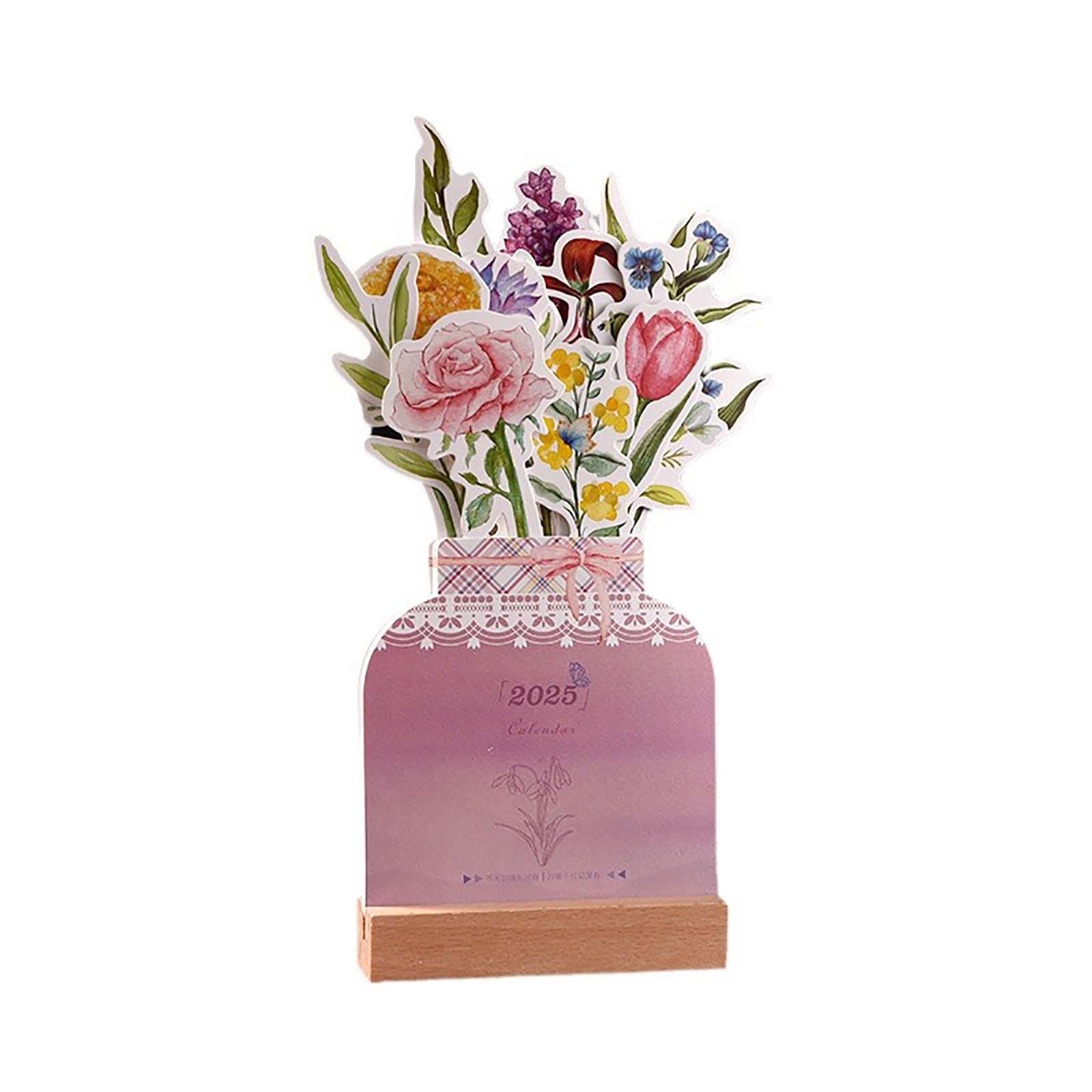 End-of-year savings 2025 Bloomy Flowers Desk Calendar Home Decoration Ornaments