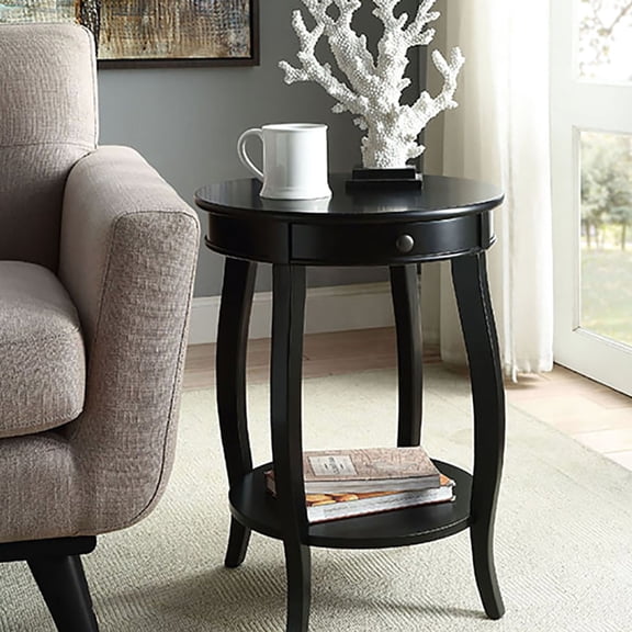 End table with 1 - drawer and round surface - Display decor items at home