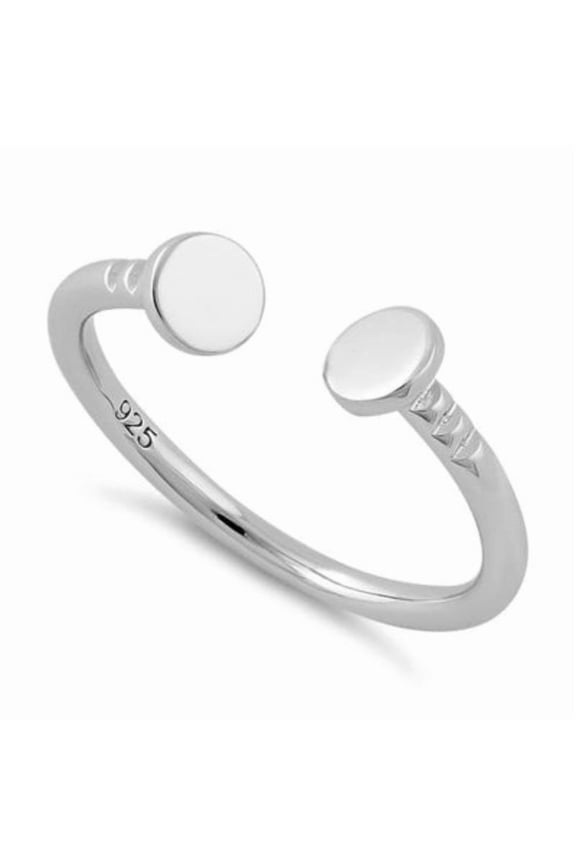 End to End Nail Head Ring 925 Sterling Silver Band For Men Women Jewelry Gift
