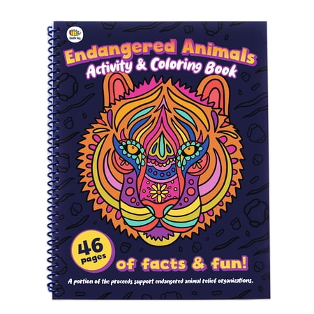Endangered Animals Activity and Toddler Coloring Book - 46 Pages of Facts Activities Stickers and Illustrations
