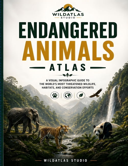 Endangered Animals Atlas: A Visual Infographic Guide to the World's Most Threatened Wildlife, Habitats, and Conservation, (Paperback)