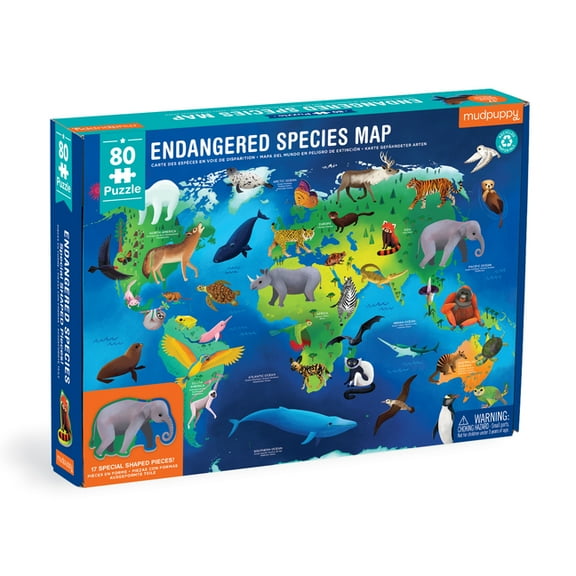 Endangered Species Around the World 80 Piece Geography Puzzle (Jigsaw)