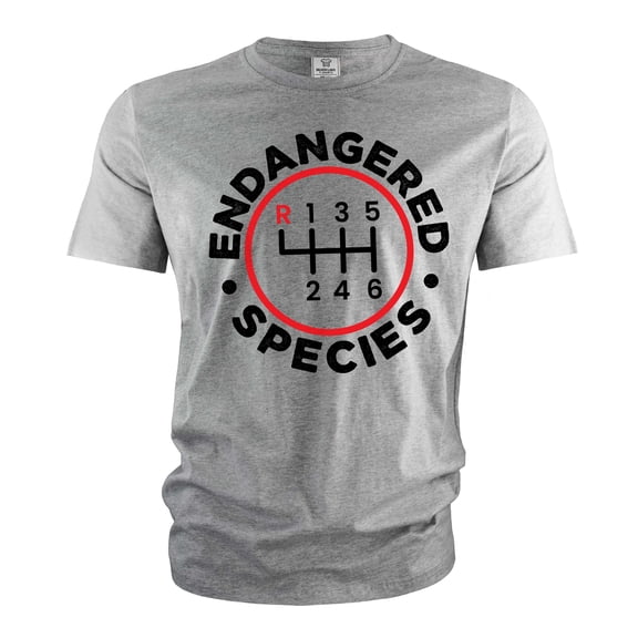 Endangered Species Shirt Mens Manual Car Shirts Gift For Men Car Enthusiast Gifts (Small Grey)
