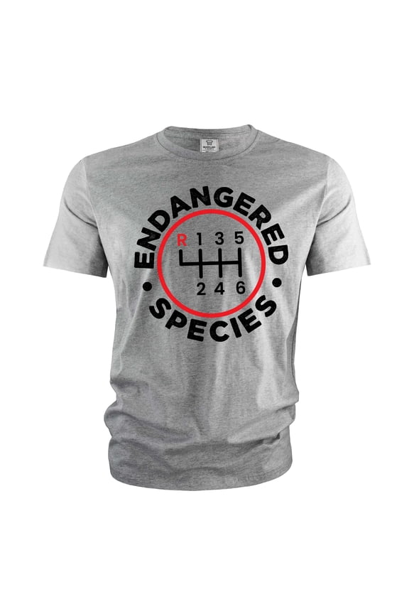 Endangered Species Shirt Mens Manual Car Shirts Gift For Men Car Enthusiast Gifts (Small Grey)