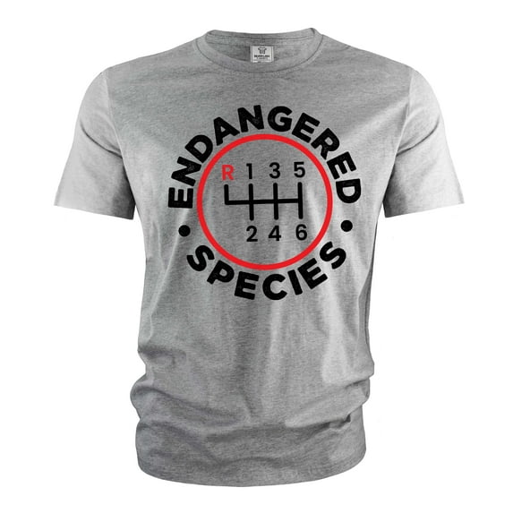 Endangered Species Shirt Mens Manual Car Shirts Gift For Men Car Enthusiast Gifts (X-Large Grey)