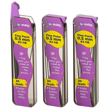 Enday 0.5mm Lead Refill for Mechanical Pencils Quality School and Office Supplies, 3 Pack (30 Pcs Per Tube)