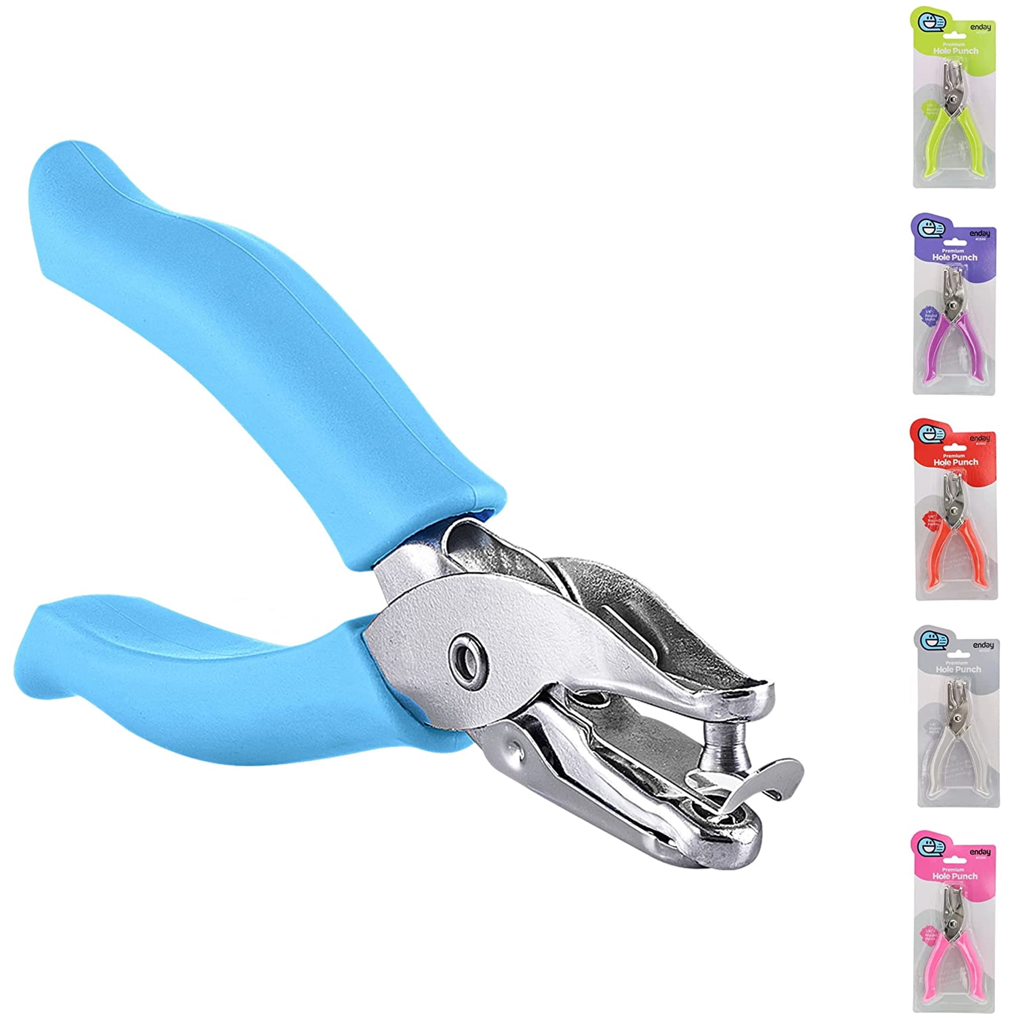 Enday 1/4” Paper Single Hole Puncher Home Office Supplies, Blue 6 Pack