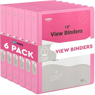 WAVEYU Cute Marble 3 Ring Binders, Pink 3 Round Ring Binder 1 Inch (Letter  Size), Three Ring Binder Organizer for Girls Women with Interior Pockets
