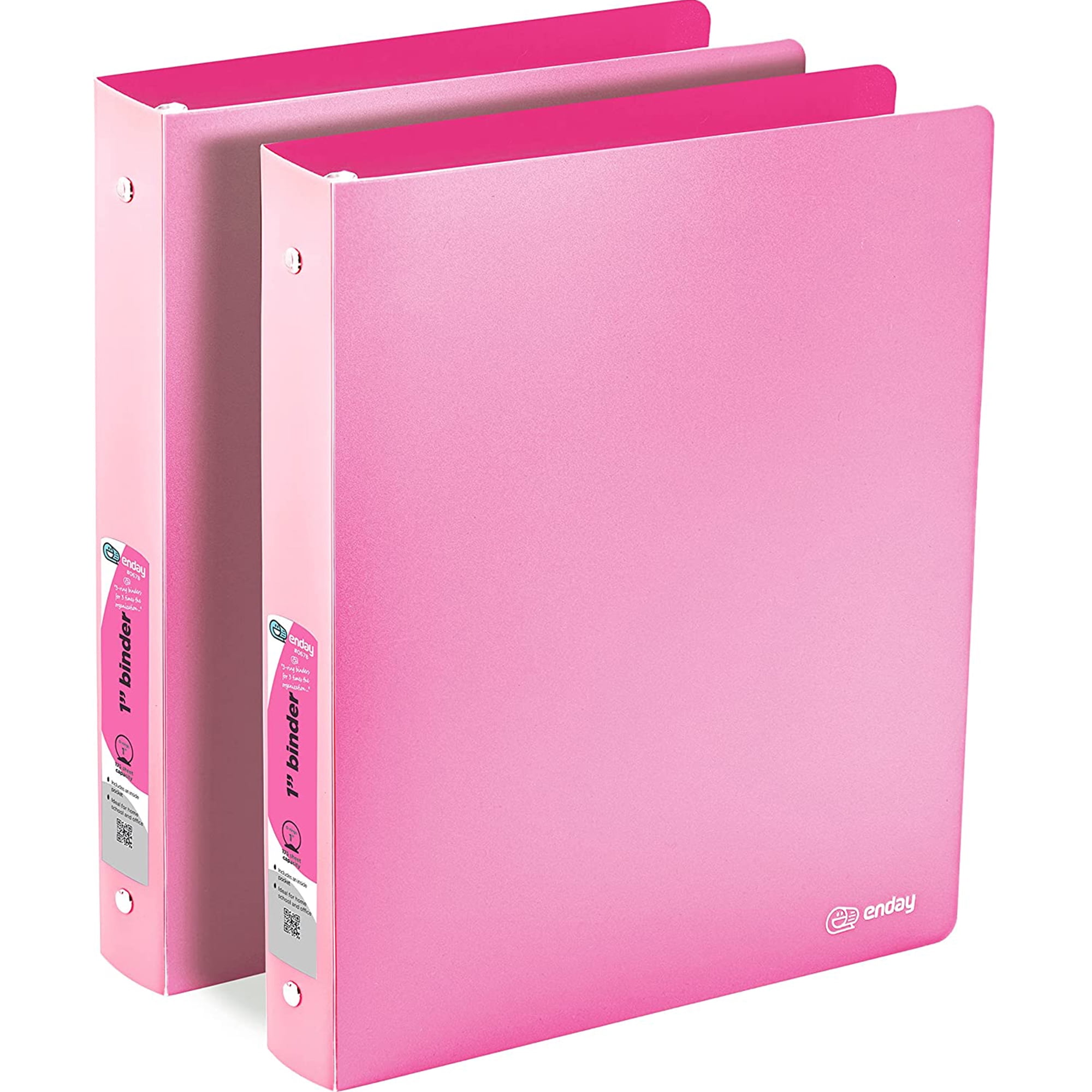 Enday 1 Inch 3 Ring Binder Presentation Book Office Supplies, Pink 2 Pack