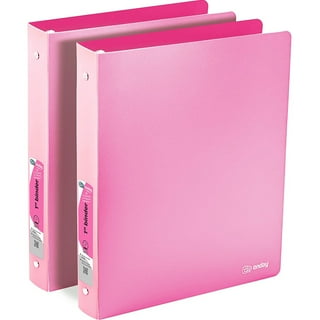 3 Ring Binder 1.5 Inch Pink, 1 ½ inch Binder Clear View Cover with 2 Inside  Pockets, Colored School Supplies Office and Home – by Enday