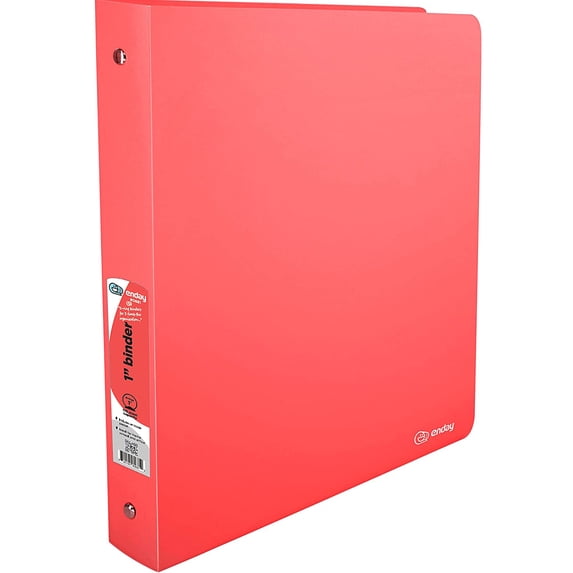 Enday 1 Inch 3 Ring Binder Presentation Book Office Supplies, Red 2 Pack