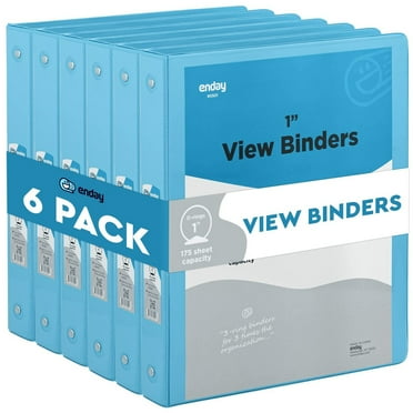 Enday 1 Inch Binder 3 Ring Binders with Pockets for Home, Office, School Supplies Organization, Blue 6 Pc