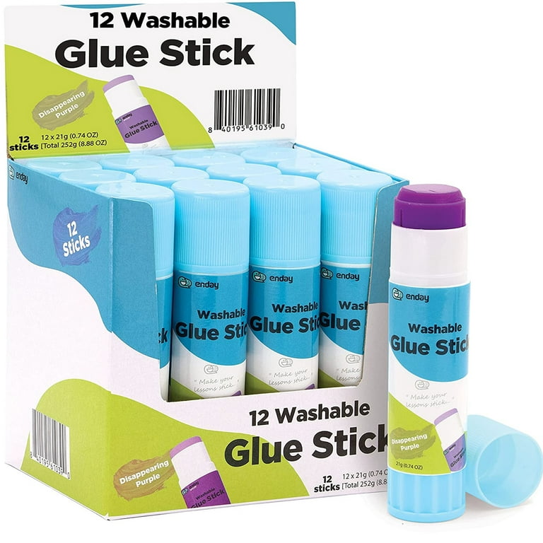 Enday 12-Pc Disappearing Purple Washable Glue Stick Bulk Pack Home Office,  School Supplies 