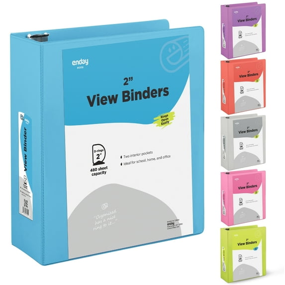 Enday 2 Inch Binder 3 Ring Binders with Pockets for Home, Office, School Supplies Organization Blue