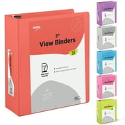 Enday 2 Inch Binder 3 Ring Binders with Pockets for Home, Office, School Supplies Organization Red