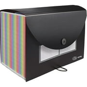 Enday 24-Pocket Accordion Folder A4 Paper Organizer & Document Holder, Black 6-Pack