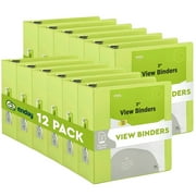 Enday 3 Inch Binder 3 Ring Binders with Pockets for Home, Office, School Supplies Organization, Green 12 Pc