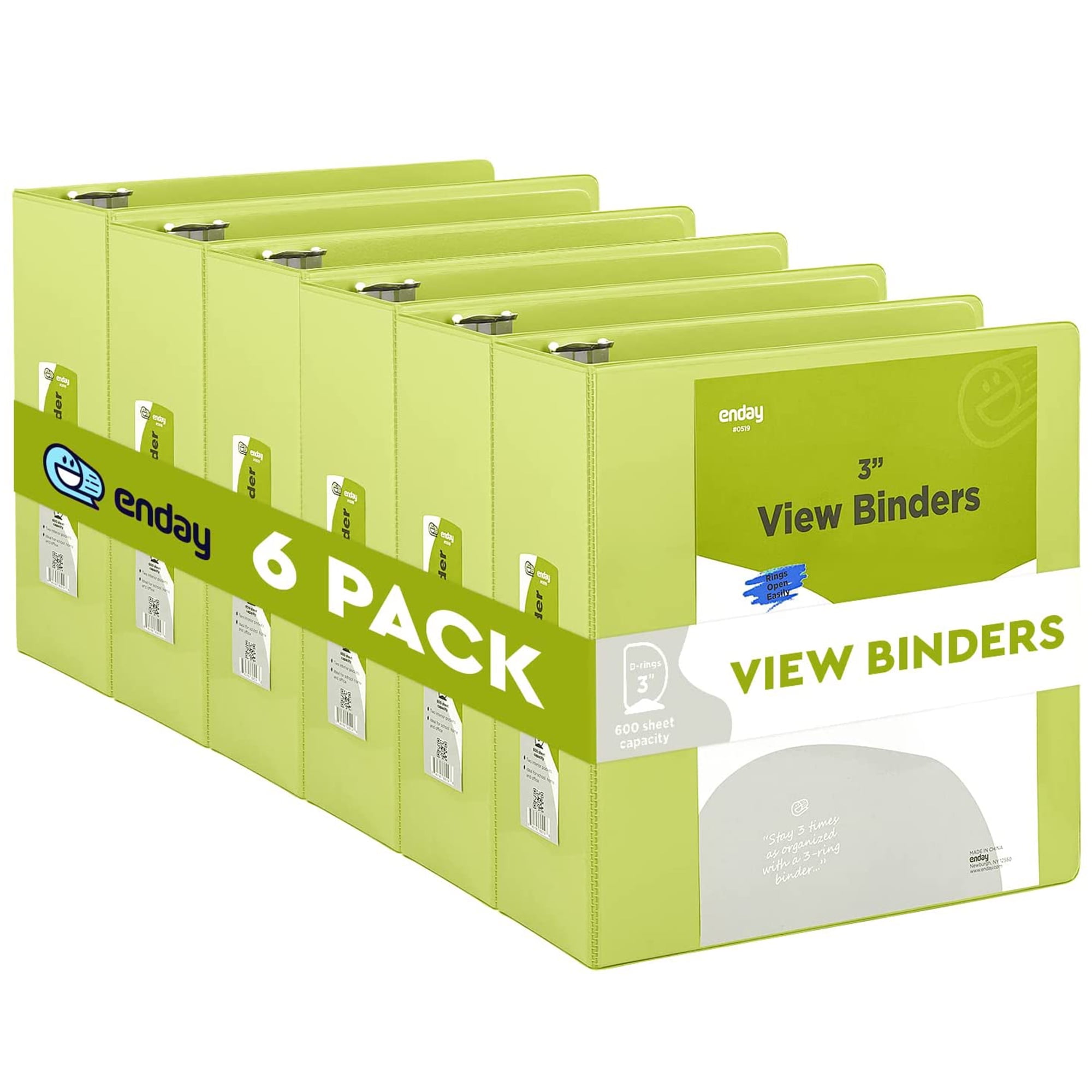 Enday 1/2 inch Binder 3 Ring Binders with Pockets for Home, Office, School Supplies Organization, Red 6 PC, Size: 0.5
