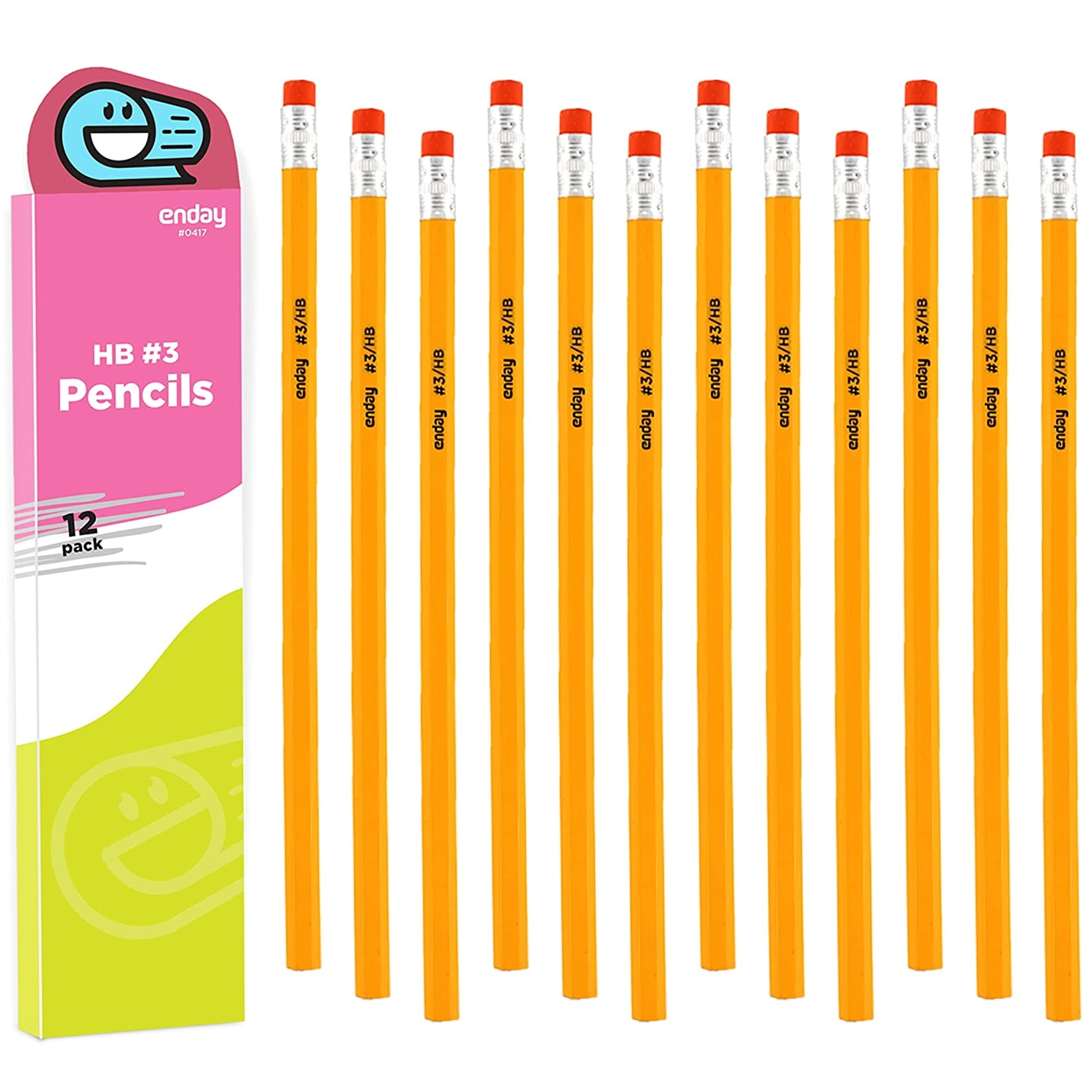 Enday #2B Pencils for Drawing and Sketching 12 Boxes of Unsharpened Wooden  Pencil School and Office Supplies (144 Pieces) 