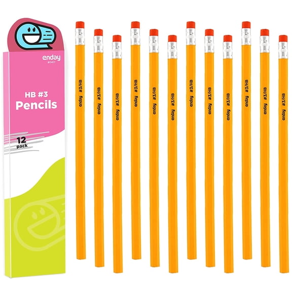 Enday #3 Pencil 1 Box of Unsharpened Pencils for Kids and Adult School and Office Supplies (12 Pieces)