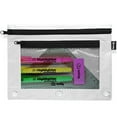 thumbnail image 1 of Enday 3 Ring Binder Large Pencil Pouch Mesh Bag Cosmetic Case, Gray 1 Pack, 1 of 7