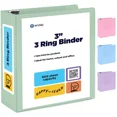 thumbnail image 1 of Enday 3 Ring Binder, Round Ring Pastel With Clear View Cover for Letter Size 8.5 x 11'' Paper & 2 Inside Pockets 3-Inch Green, 1 of 6